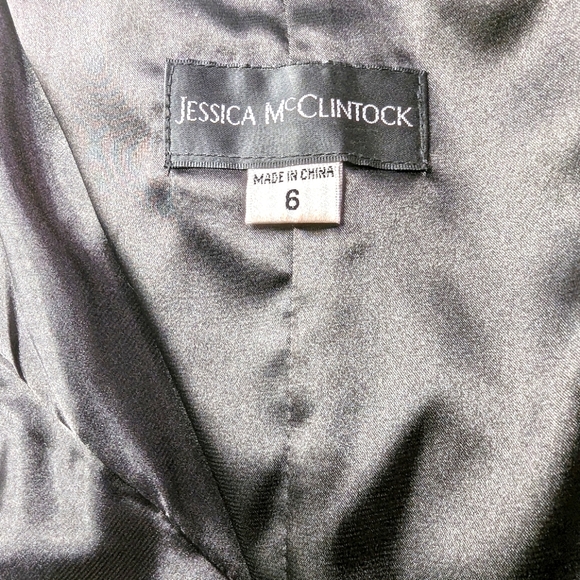 Jessica McClintock Gold Flower Strapless Dress - Picture 5 of 6